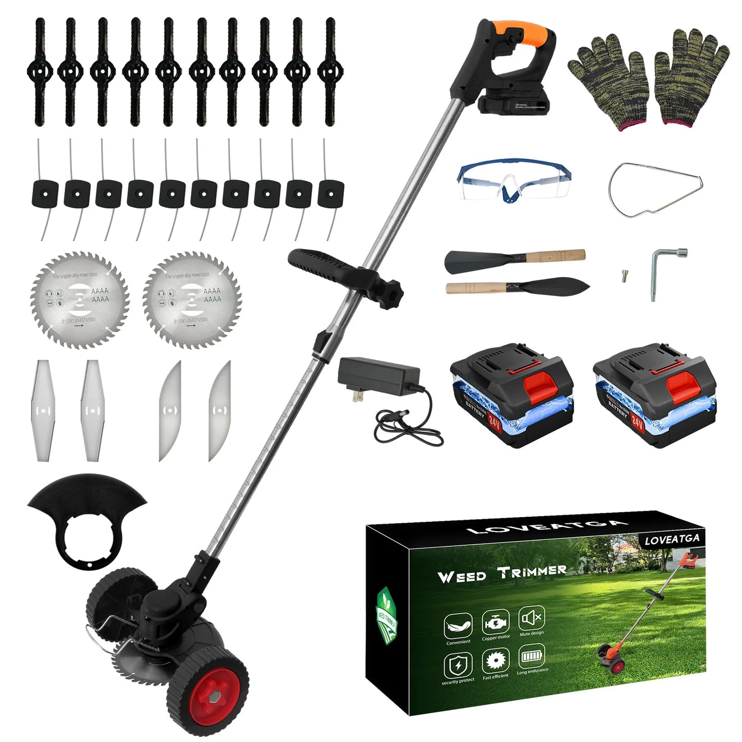 Cordless 21V Grass Trimmer Edger Mower 3-In-1 Tool
