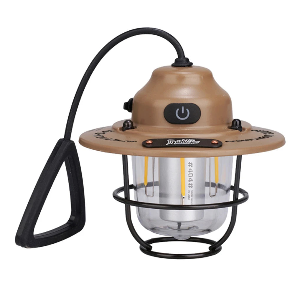 LED Camping Lantern Dimmable Type C Charging Retro Light 4 Modes Multifunction