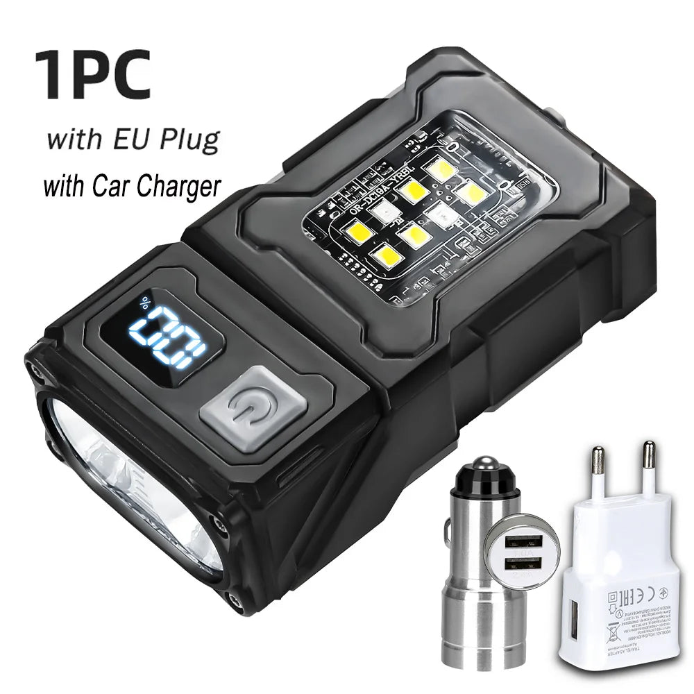 EDC LED Flashlight Rechargeable Magnetic ClipOn Handheld for Hiking