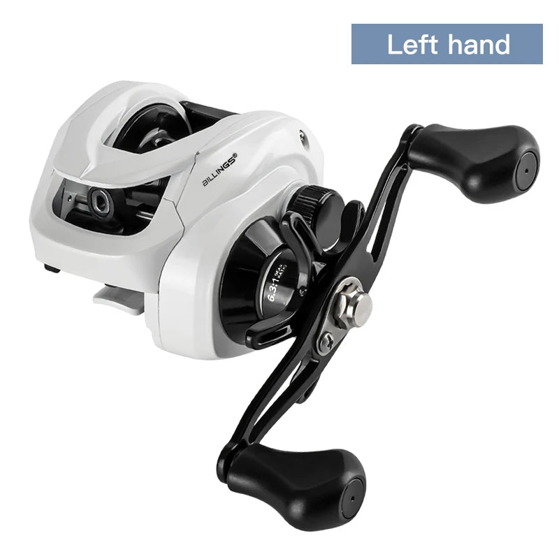 BILLINGS Baitcasting Reel 8KG Max Drag Baitcaster Fishing Reels 6.3:1 Gear Ratio Fresh Saltwater Magnetic Brake System Casting Reel