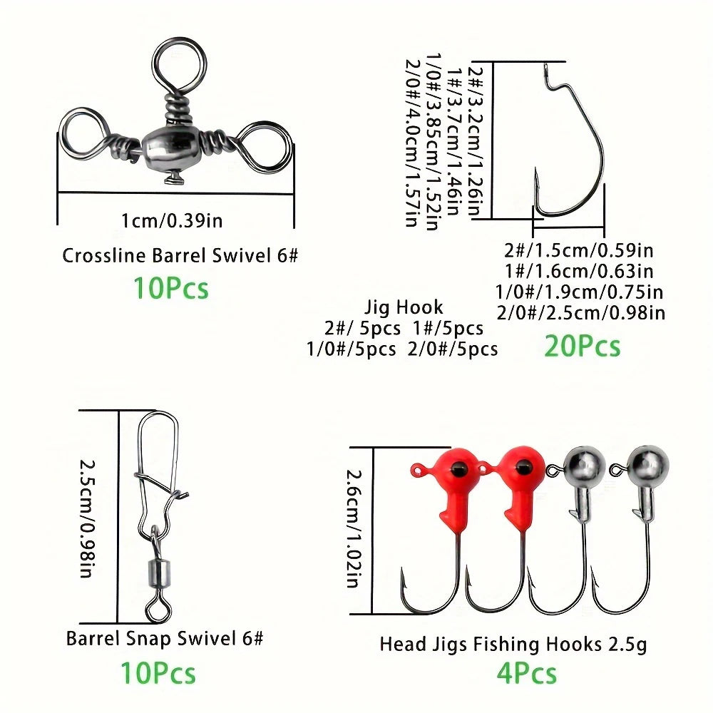 187 Piece Ultimate Fishing Kit With Premium Hooks And Accessories