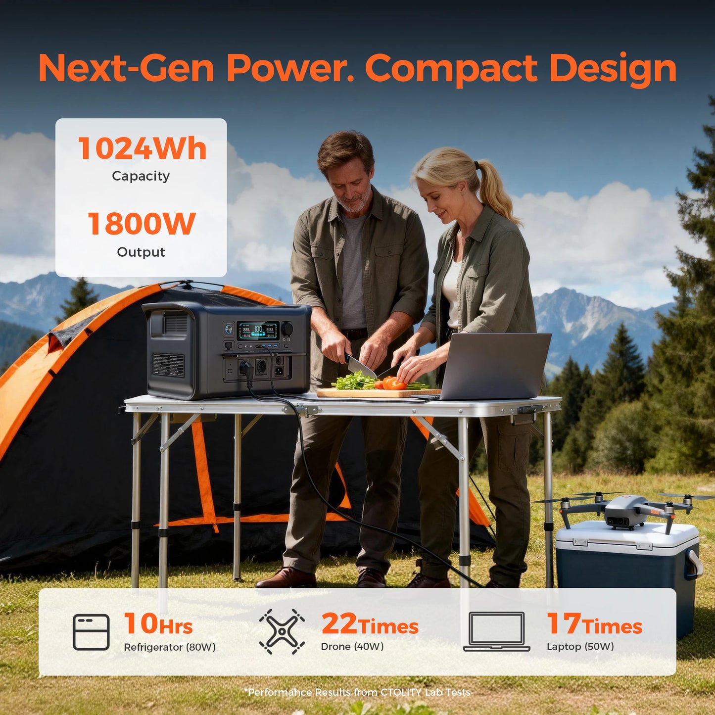 CTOLITY Portable Power Station 200W 1800W LiFePO4 Solar Generator