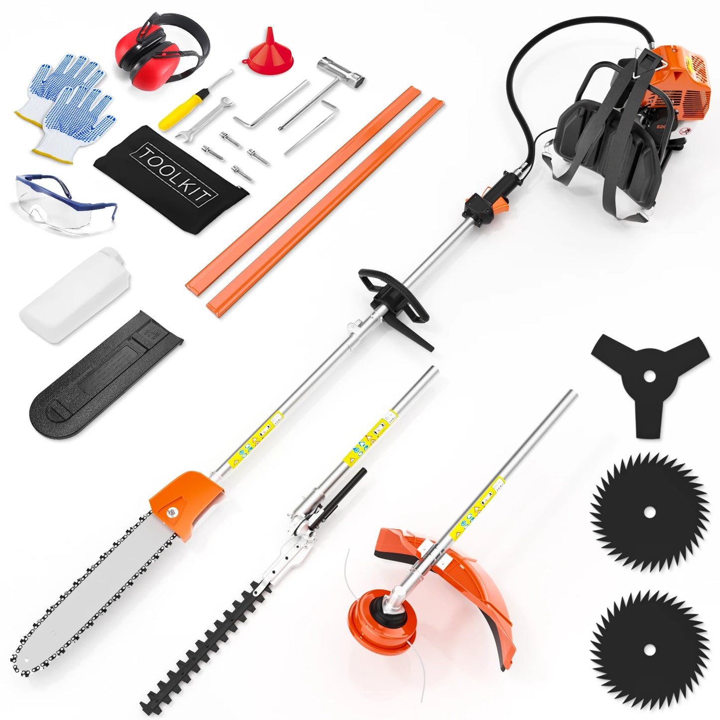 Gasoline Powered 6 In 1 Hedge Trimmer For Lawn Care