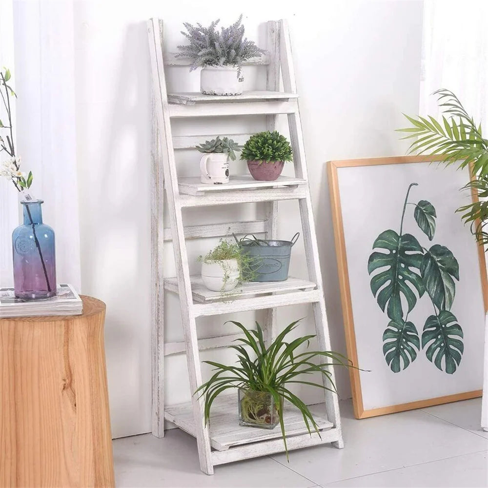 4 Tier Plant Stand Stand For Flowers Wooden Storage Shelf Flower Shelf Planter Rack Indoor Display Stand Multiple Flower Pot