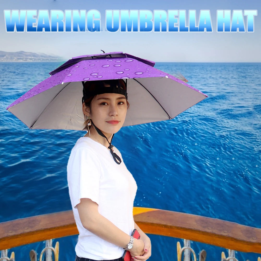 Shunmaii Portable Foldable Fishing Sunshade Umbrella Hat UV Protection