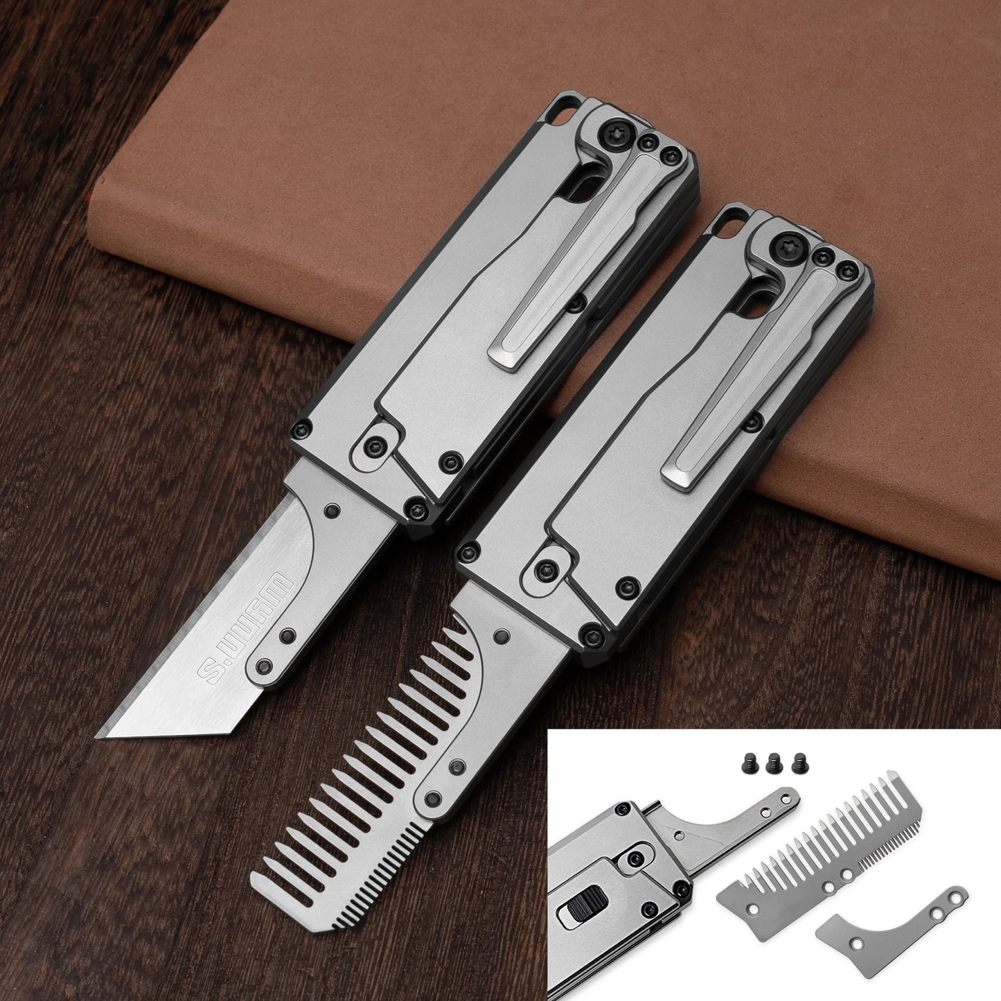 TGZUO Titanium Utility Knife Dual Purpose EDC Camping Tool