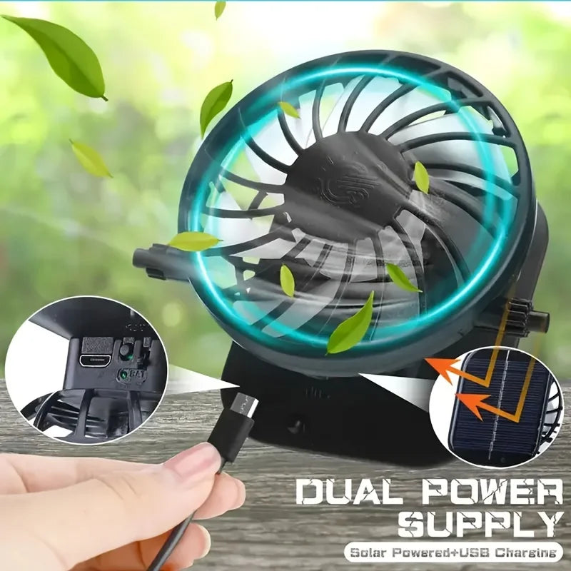 Solar Powered Dual Fan Sun Hat With UV Protection Outdoor