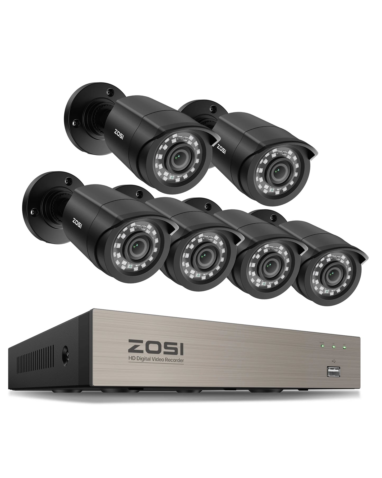 ZOSI 8CH 1080P CCTV System With 2MP Wired Outdoor Cameras