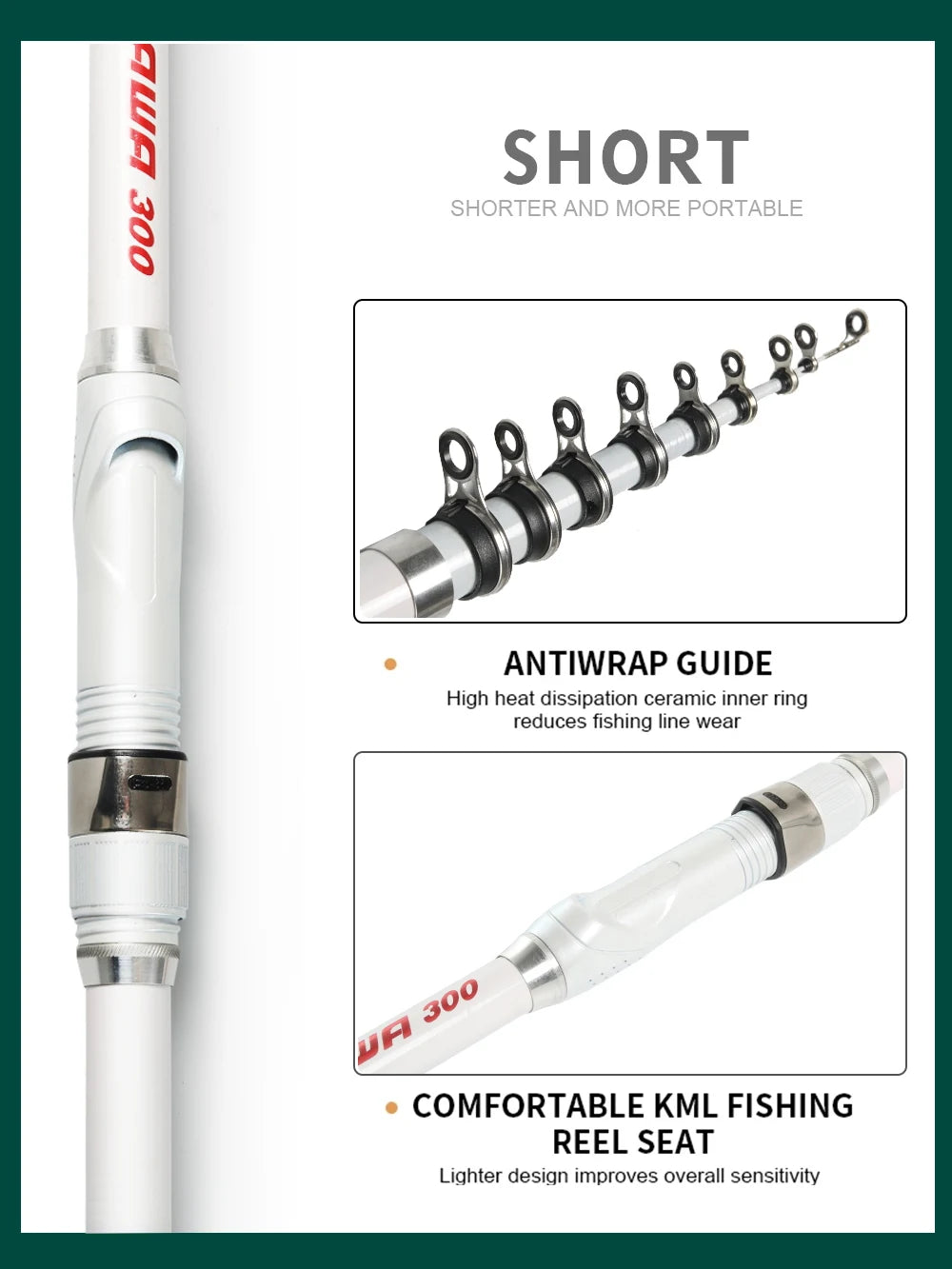 Bakawa Ultra Lightweight Telescopic Rock Fishing Rod Spinning