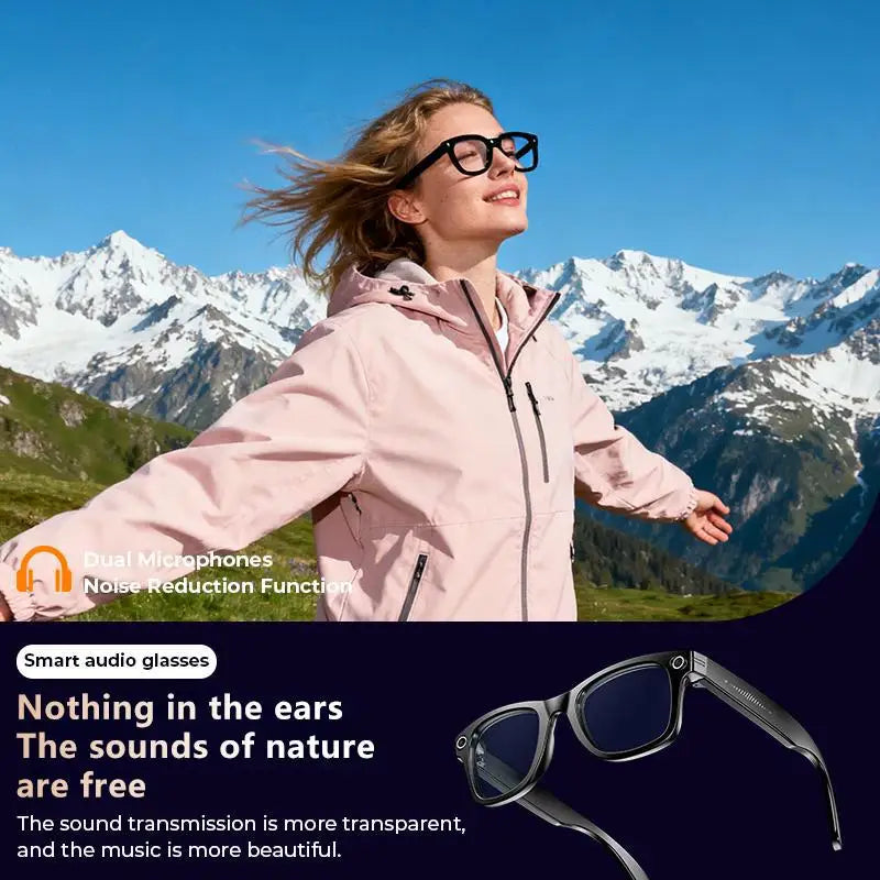 Smart AI Camera Glasses Real Time Translation 1080P Video Bluetooth