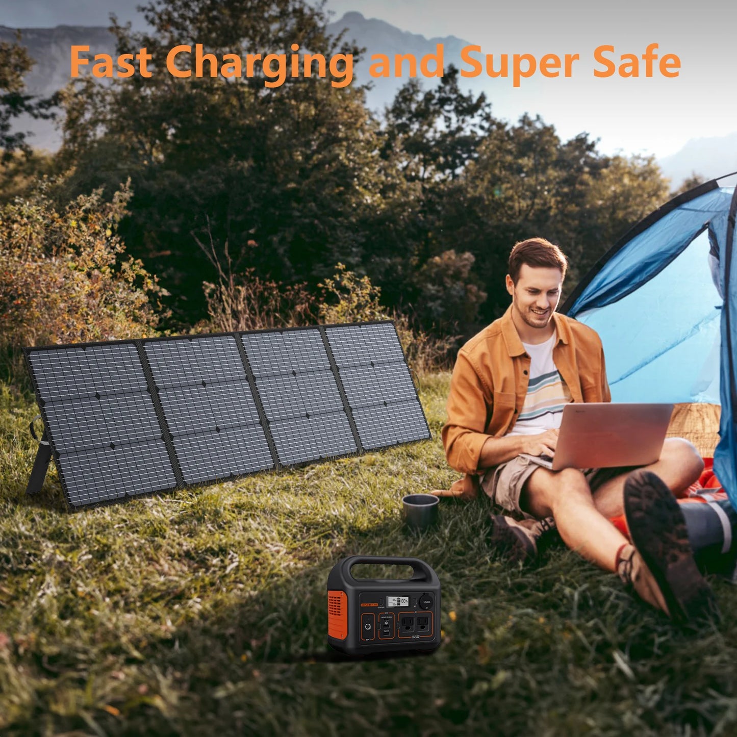 MHPOWOS 220W Foldable Solar Panel Kit For Power Stations