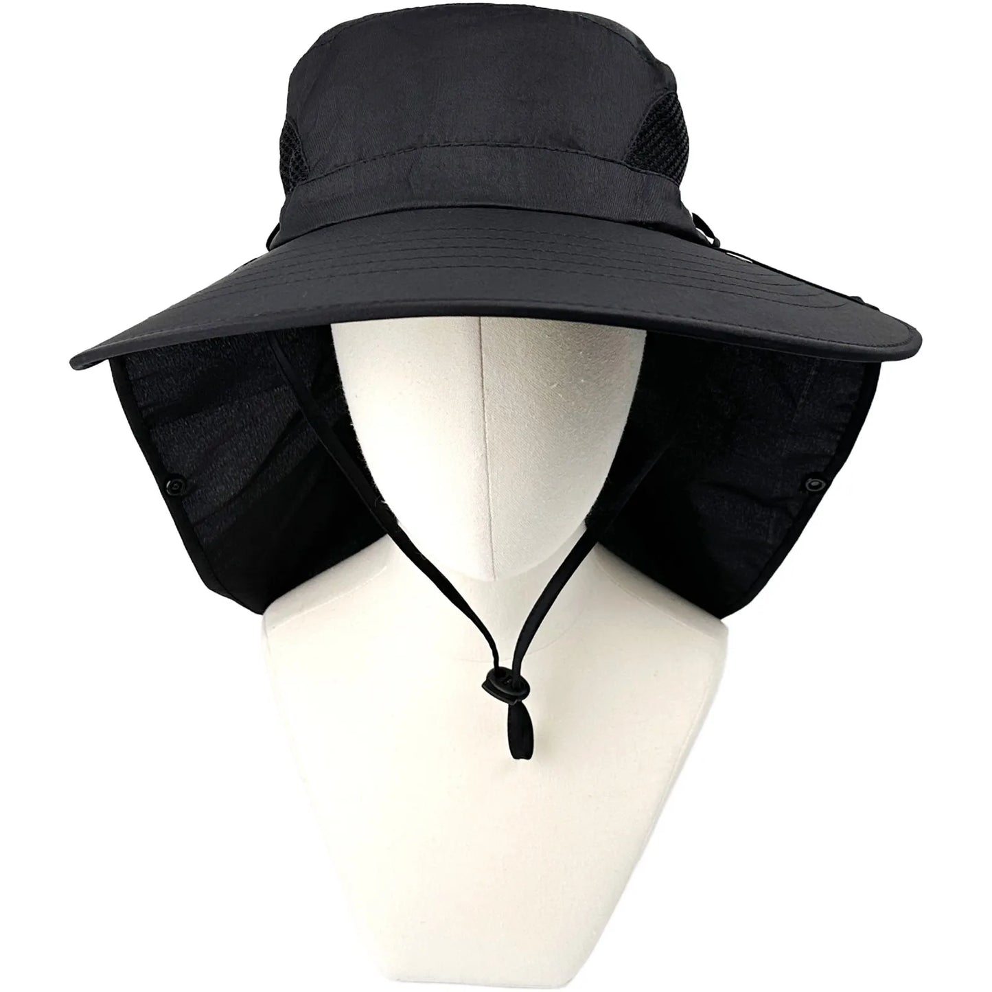 Unisex Quick Dry Mesh Safari Sun Hat With Neck Flap