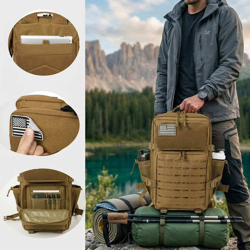 ReFire Gear 45L Tactical Hunting Backpack With MOLLE Webbing System