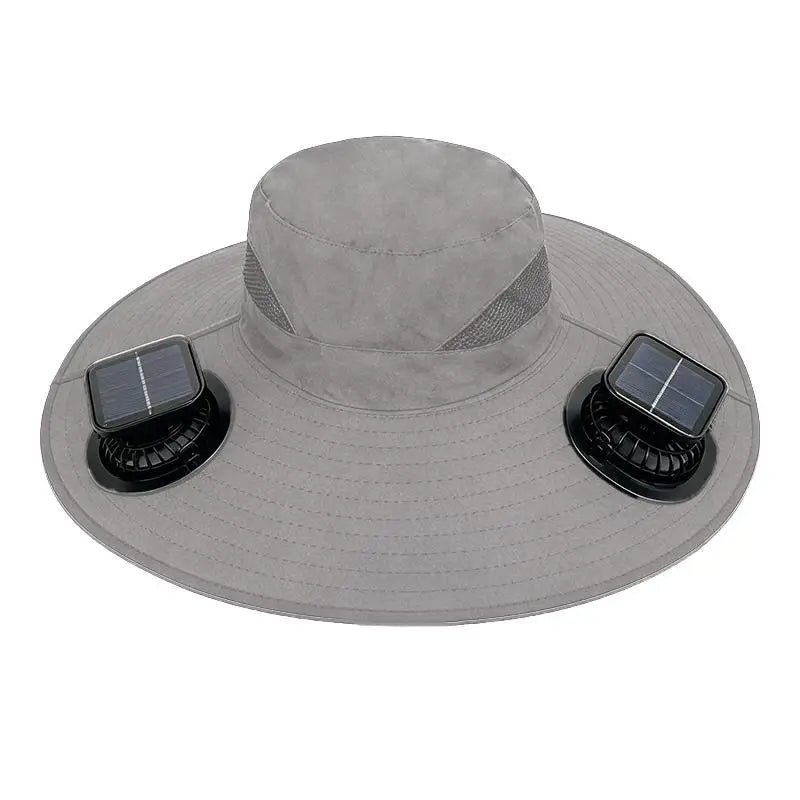 Solar Powered Fan Quick Dry Bucket Hat USB Charging For Men Outdoor