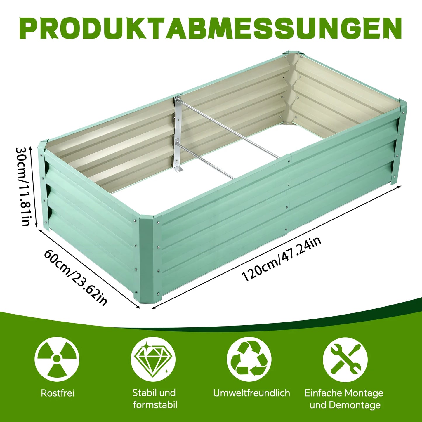Galvanized Raised Garden Bed Metal Planter For Outdoor Plants