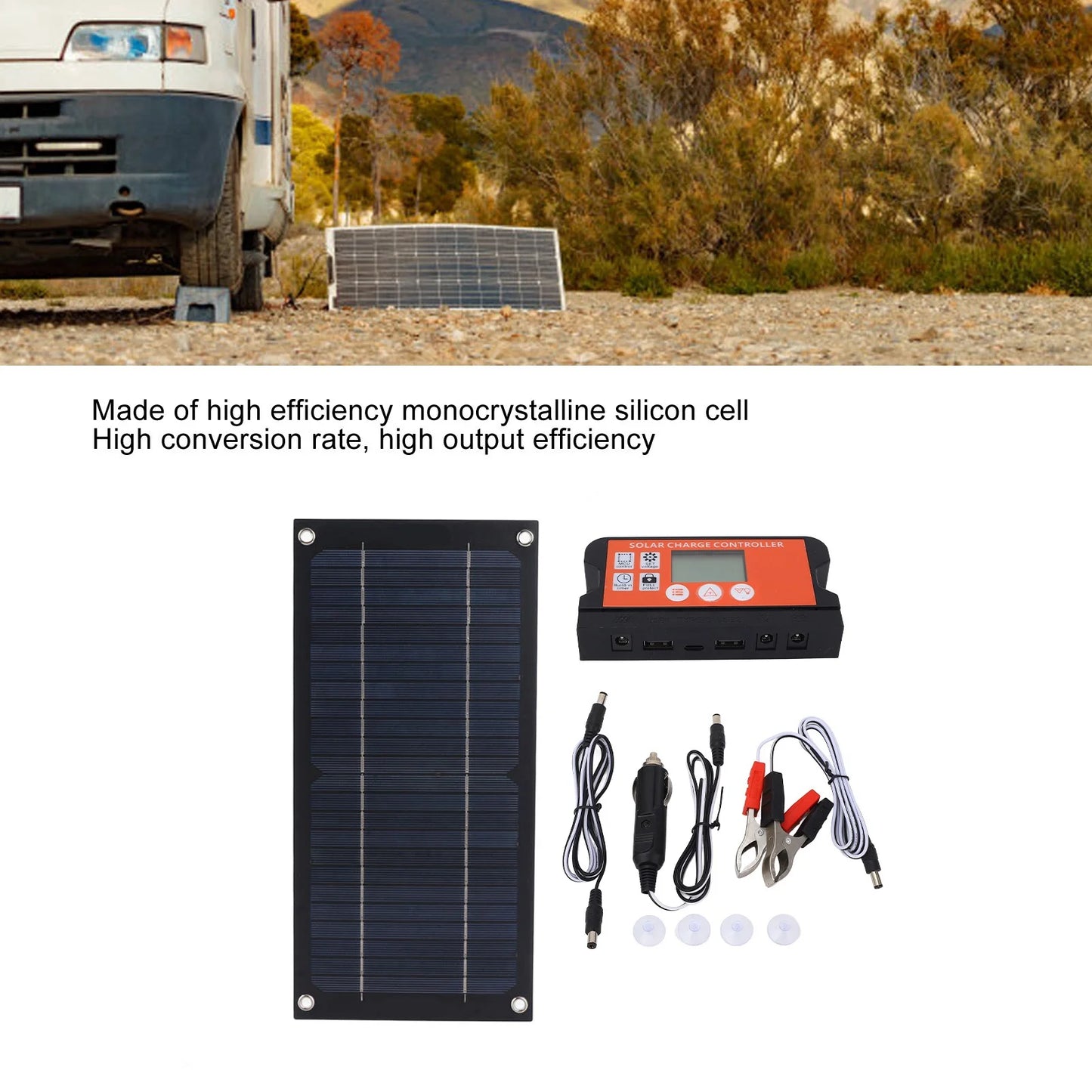 YOSOO Portable 600W Monocrystalline Solar Panel Kit with 100A Controller