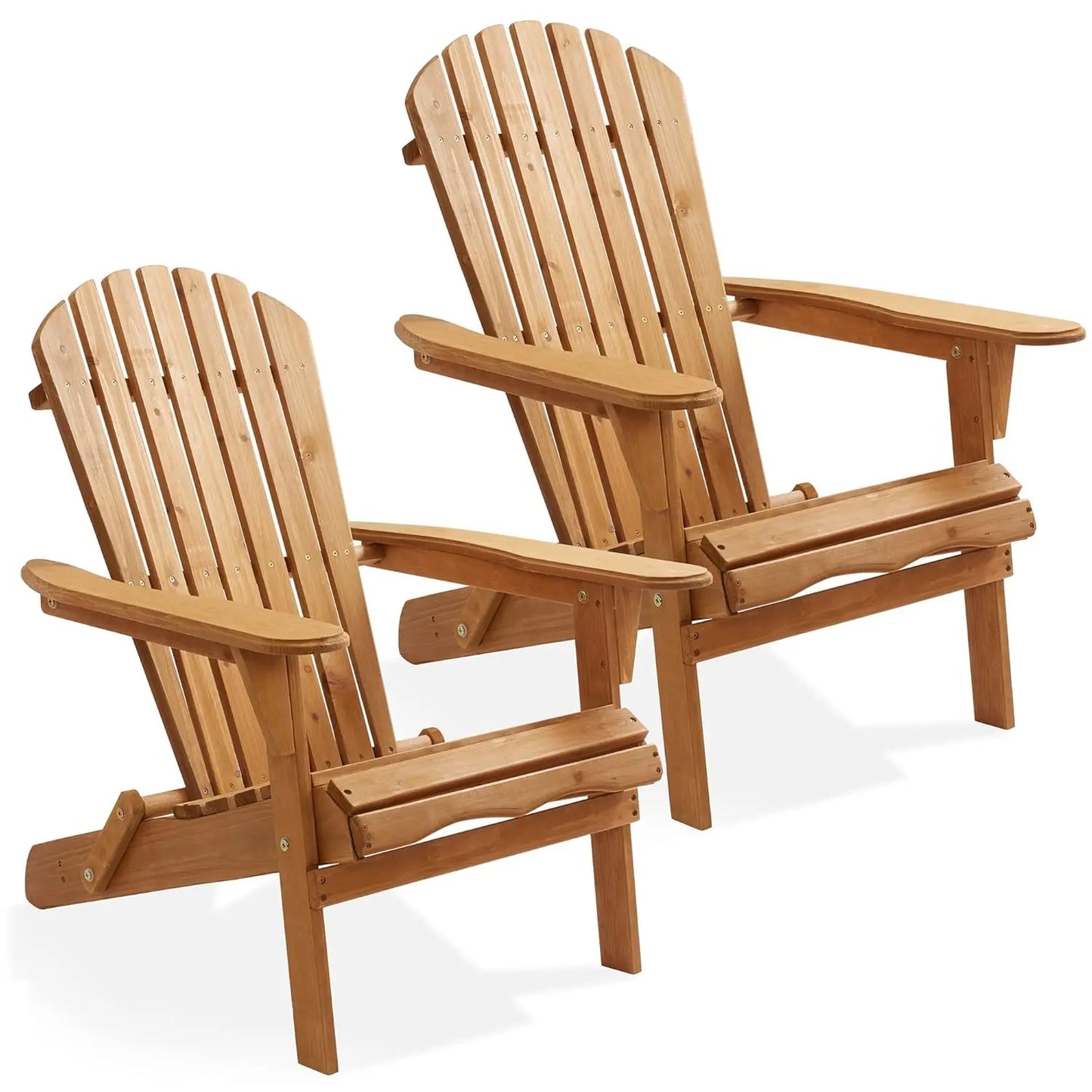 Folding Adirondack Chair, Set of 2 Cedar Wood Outdoor Fire Pit Lounge Chairs for Patio, Deck, Yard, Lawn and Garden, Customized