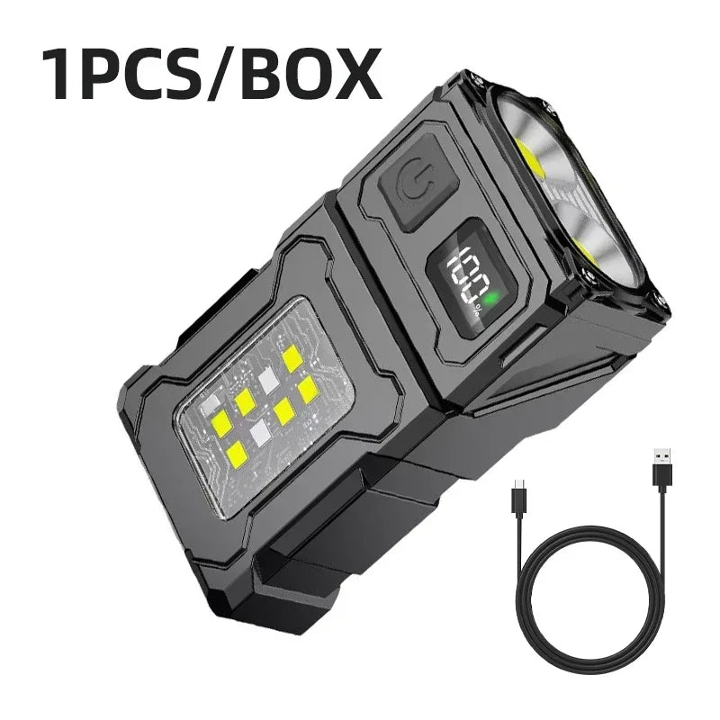 EDC LED Flashlight Rechargeable Magnetic ClipOn Handheld for Hiking