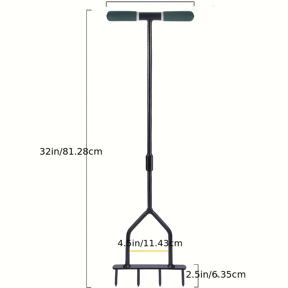 Manual Heavy Duty Lawn Aerator Tool With Twist Tiller