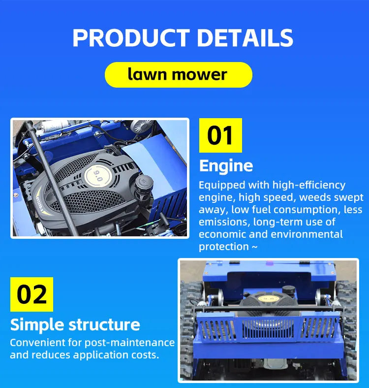 Remote Control Zero Turn Robotic Lawn Mower for Steep Slopes
