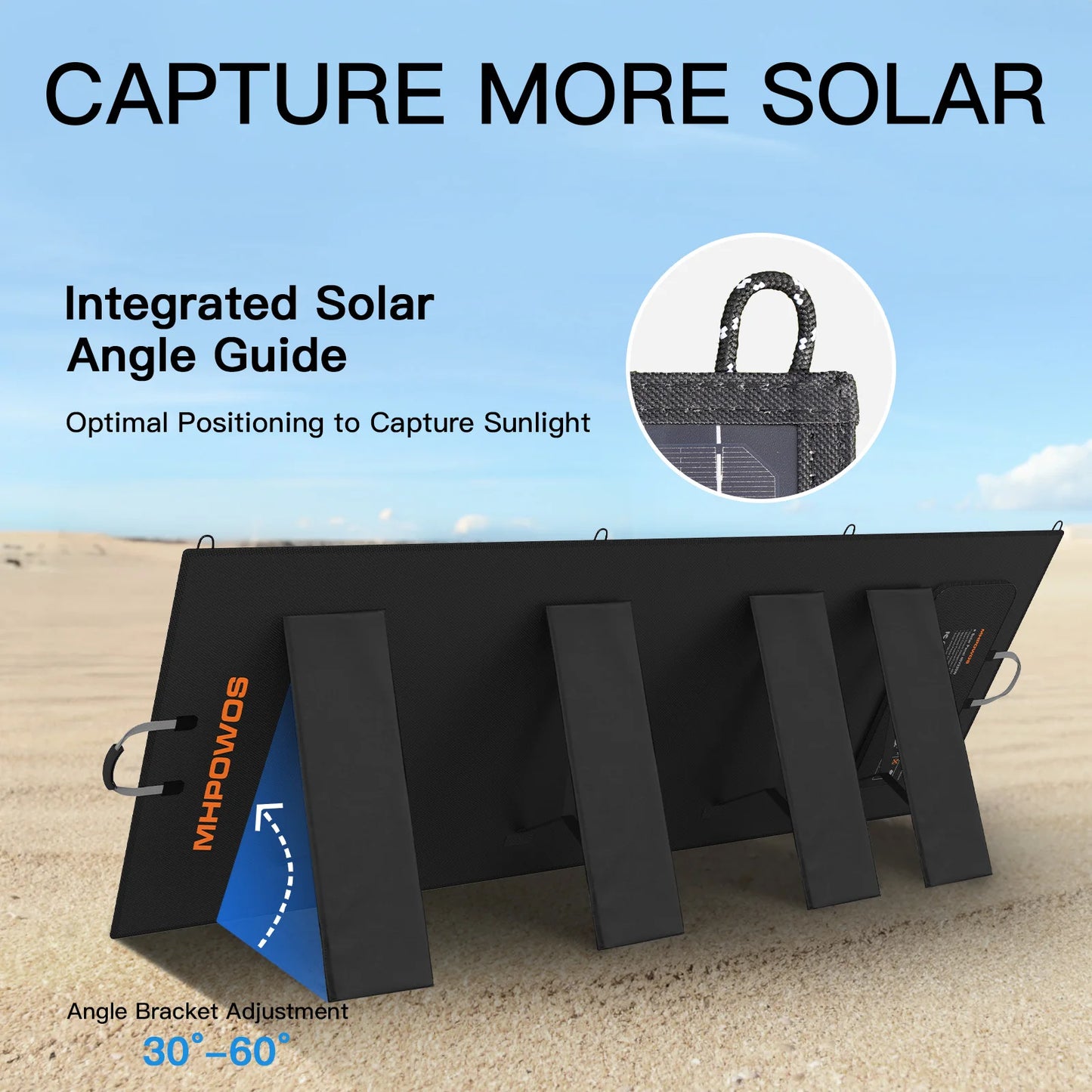 MHPOWOS 400W Portable Solar Panel Power Backup 31V Foldable Charger