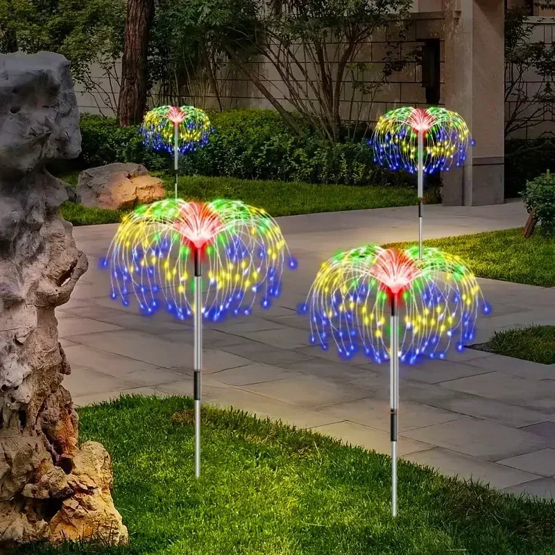 Solar Firework LED Lights 60 LED Outdoor Garden Pathway Waterproof 8 Modes