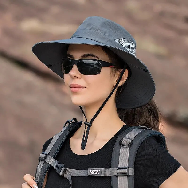 Xinbaoguan Sun Hat 100 Percent Polyester Outdoor Folding Ponytail Hole