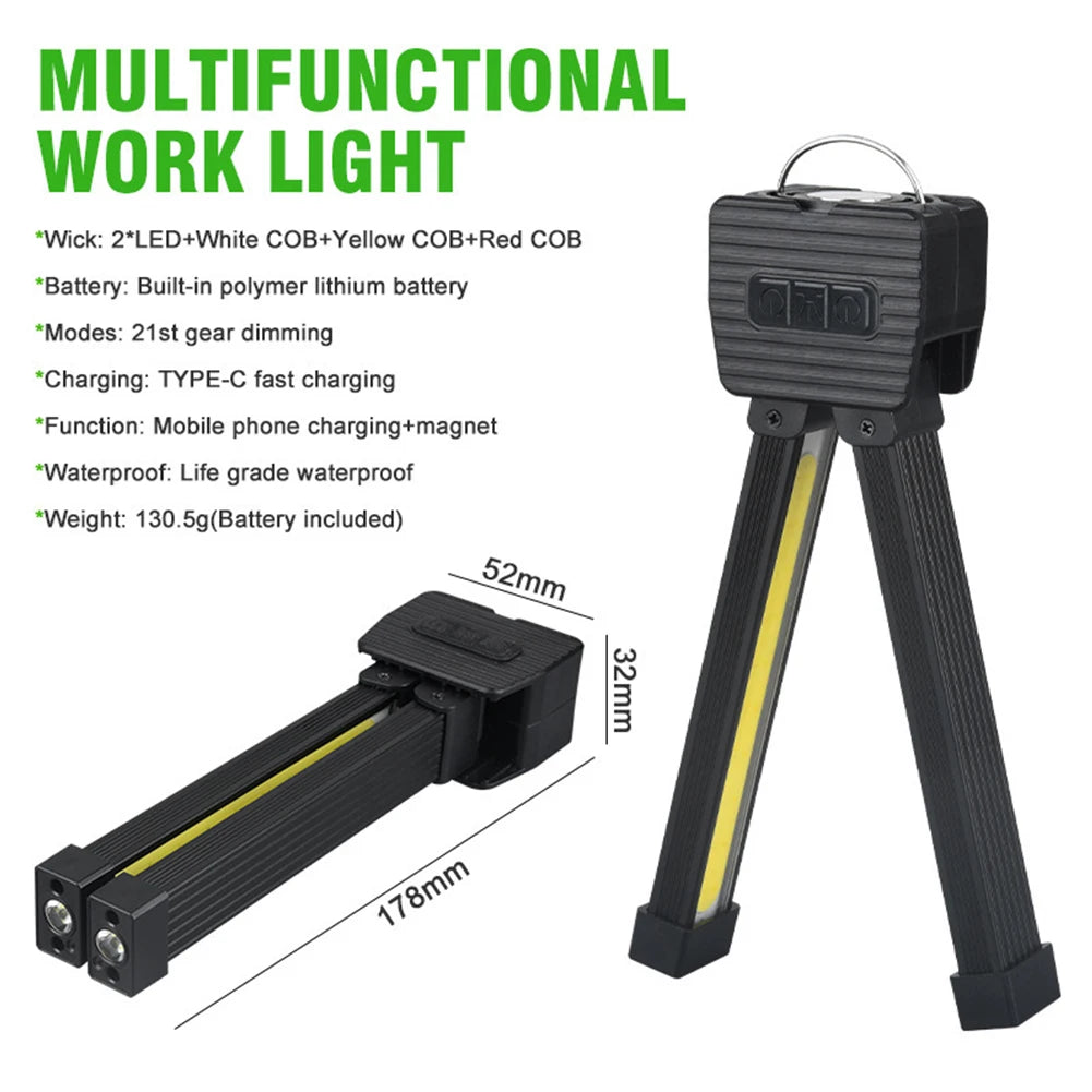 APWIKOGER 6 Modes Dimming Magnetic LED Gym Lamp With Hook