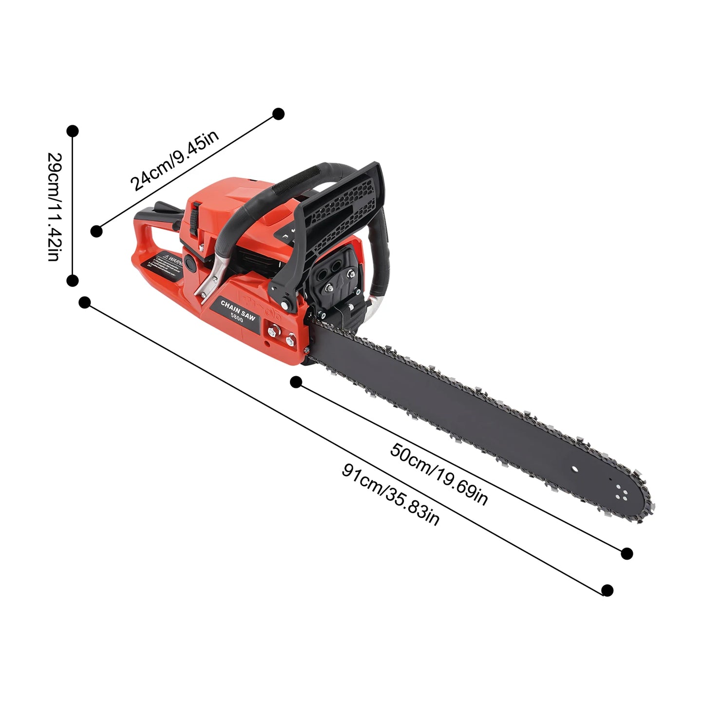 Gas Chainsaw Two Stroke High Performance For Wood Cutting And Pruning