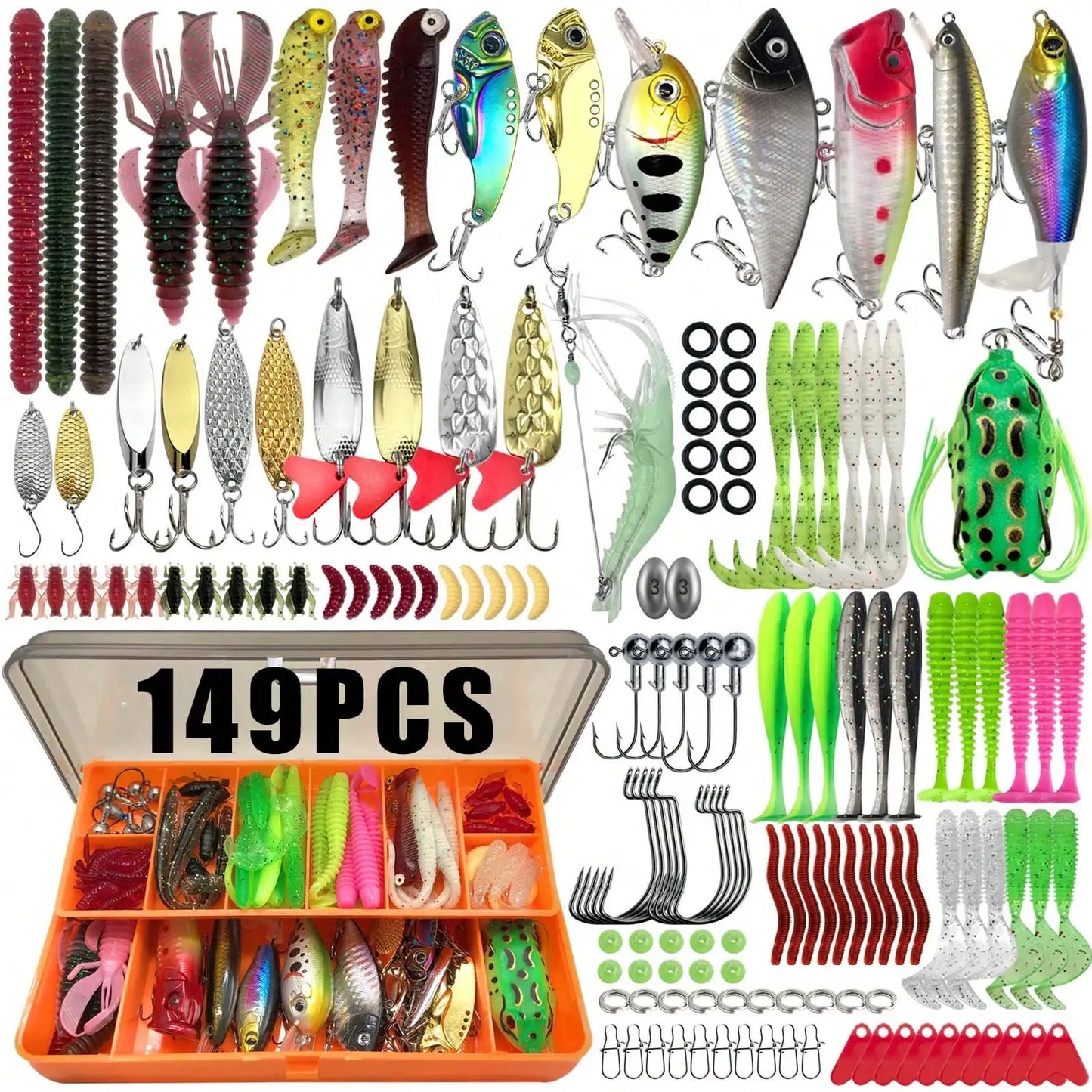 Multi Bait Fishing Tackle Set With Multi Layer Storage Tackle Box All Water